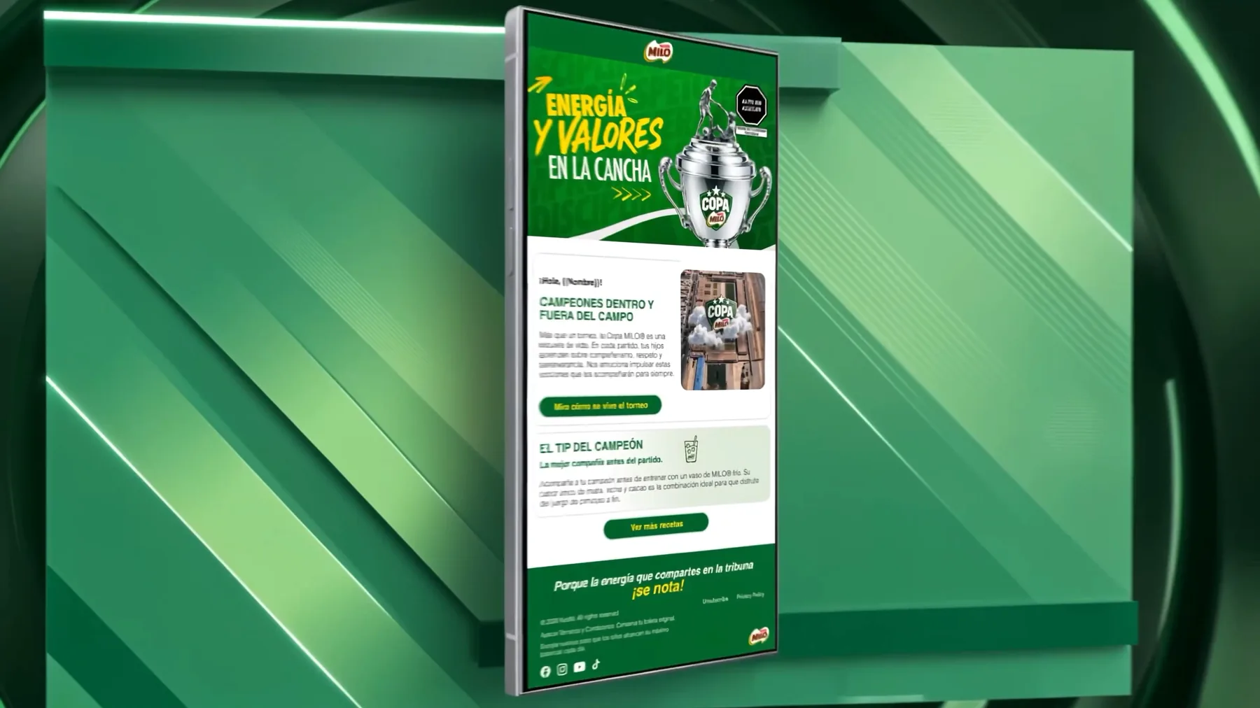 MILO - email Energía y valores en la cancha